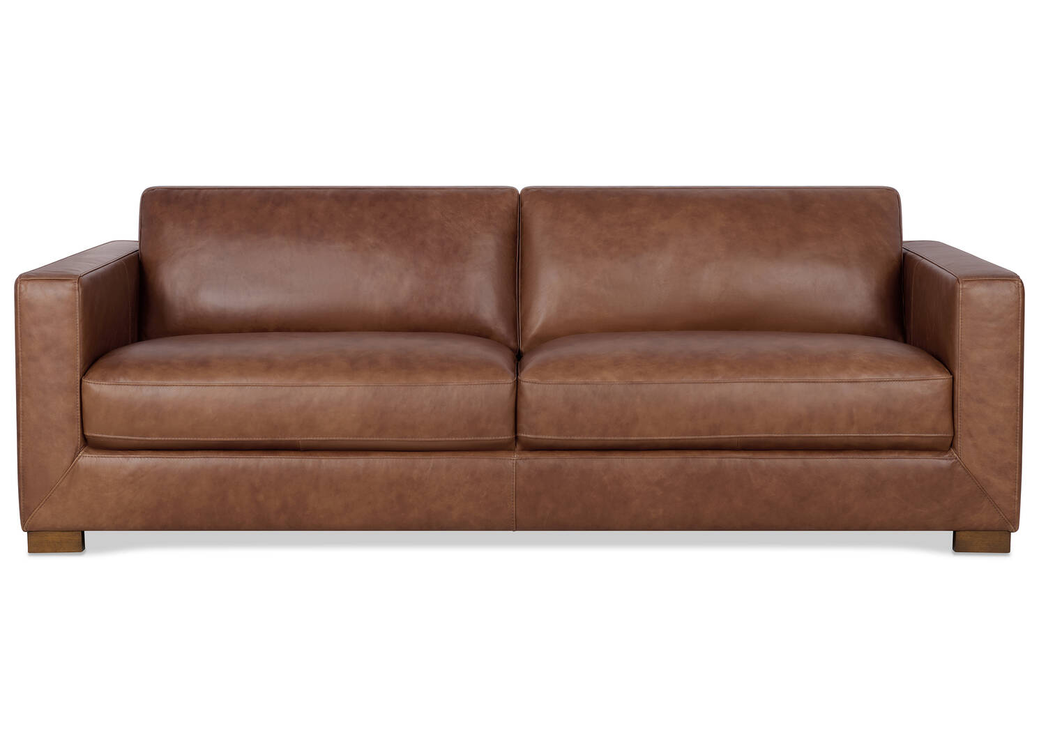 Canap&eacute; en cuir Gaetano -br fonc&eacute; Western