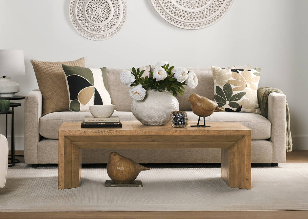 Coussin en coton Chiara 24x24 savane