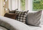 Warwick Plaid Pillow 20x20 Grey/Sand