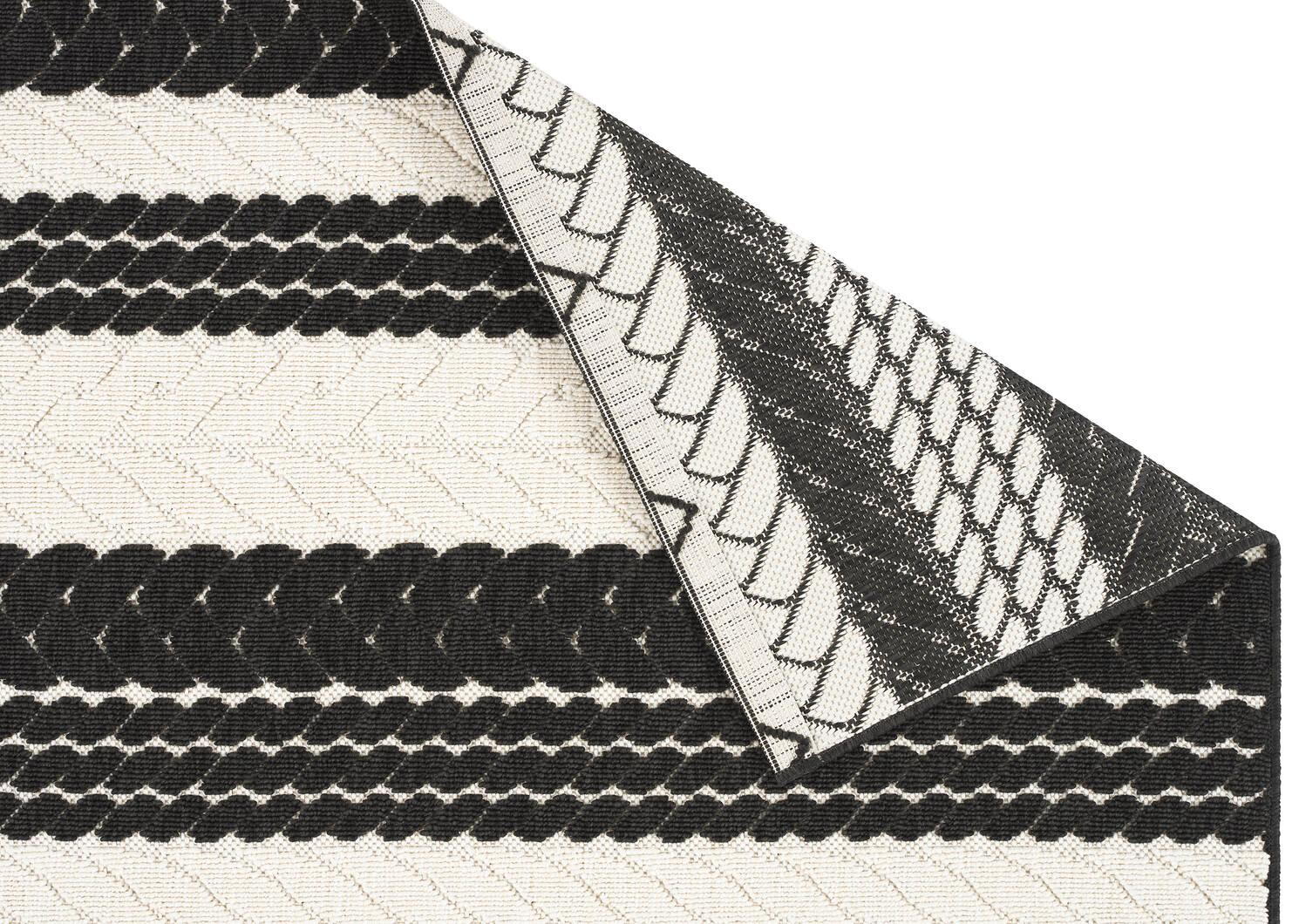 Algarve Rug 79x114 Stripe Black/Ivory