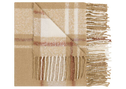 Aaron Plaid Throw Camel/Ivory/Cognac