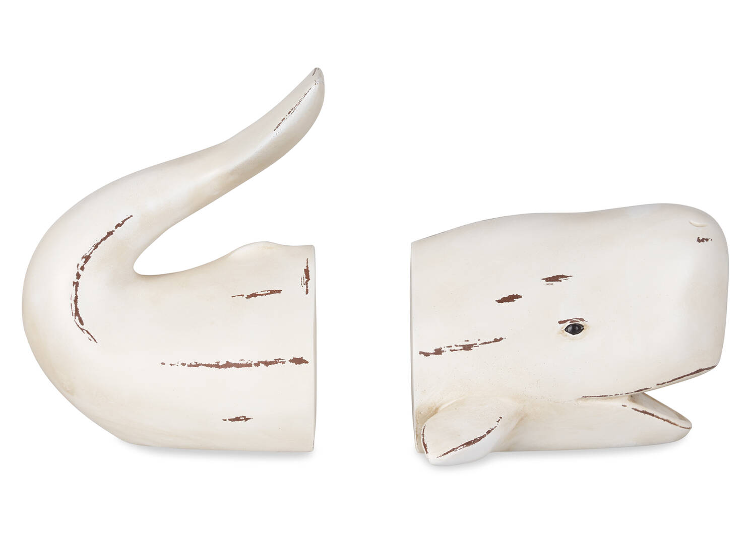 Cachalot Whale Bookend Set White