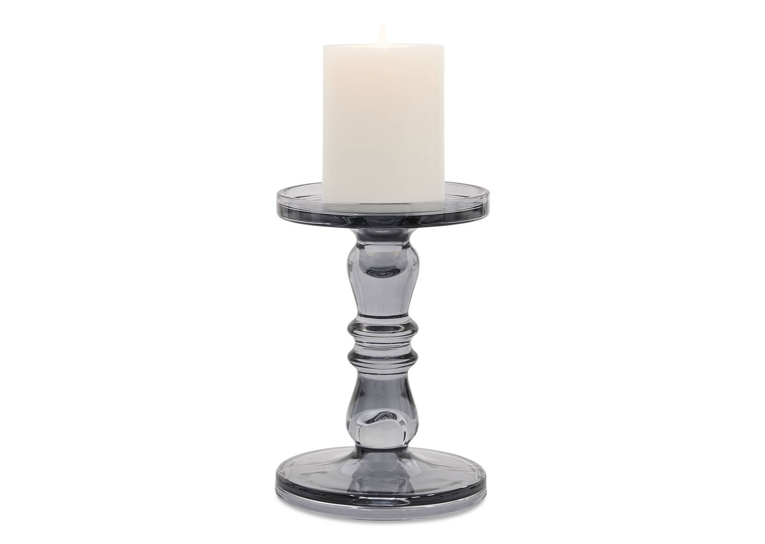 Agatha Candle Holder Short Grey