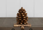 Roan Pinecone Stocking Holder Brass