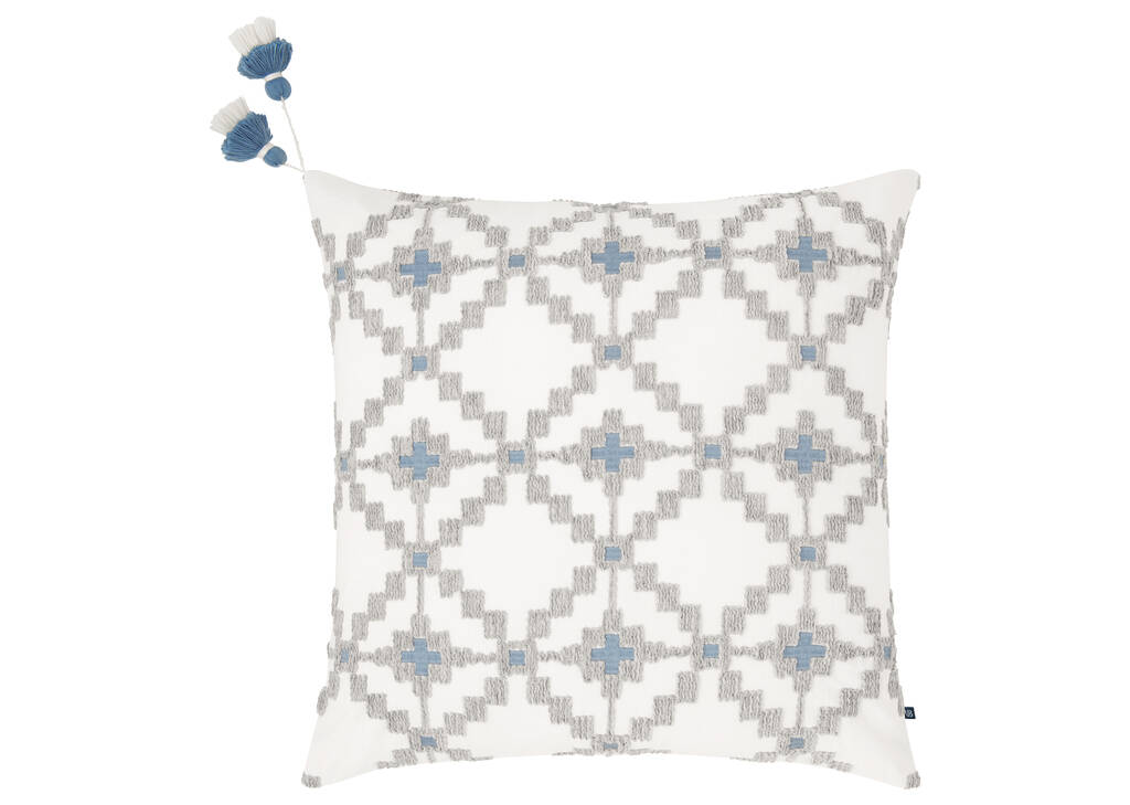Hawthorne Pillow 20x20 White/Grey/Blu
