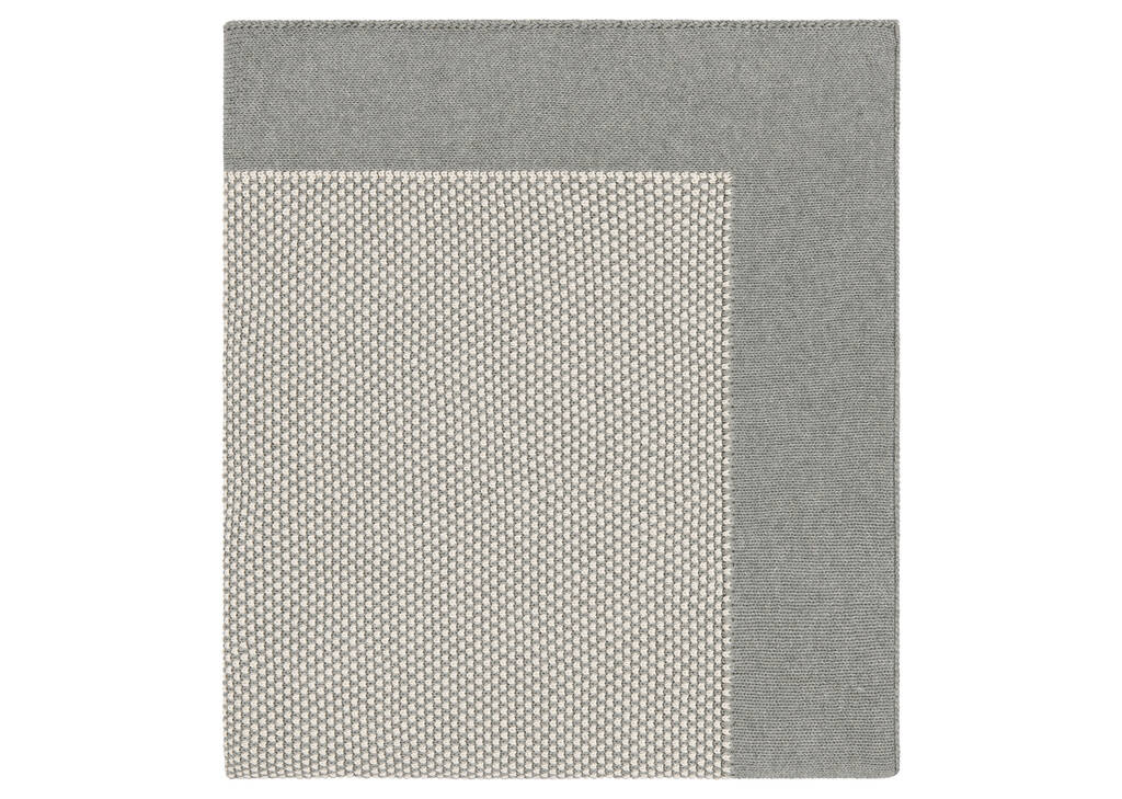 Jeté av bordures coton Esco gris p/multi