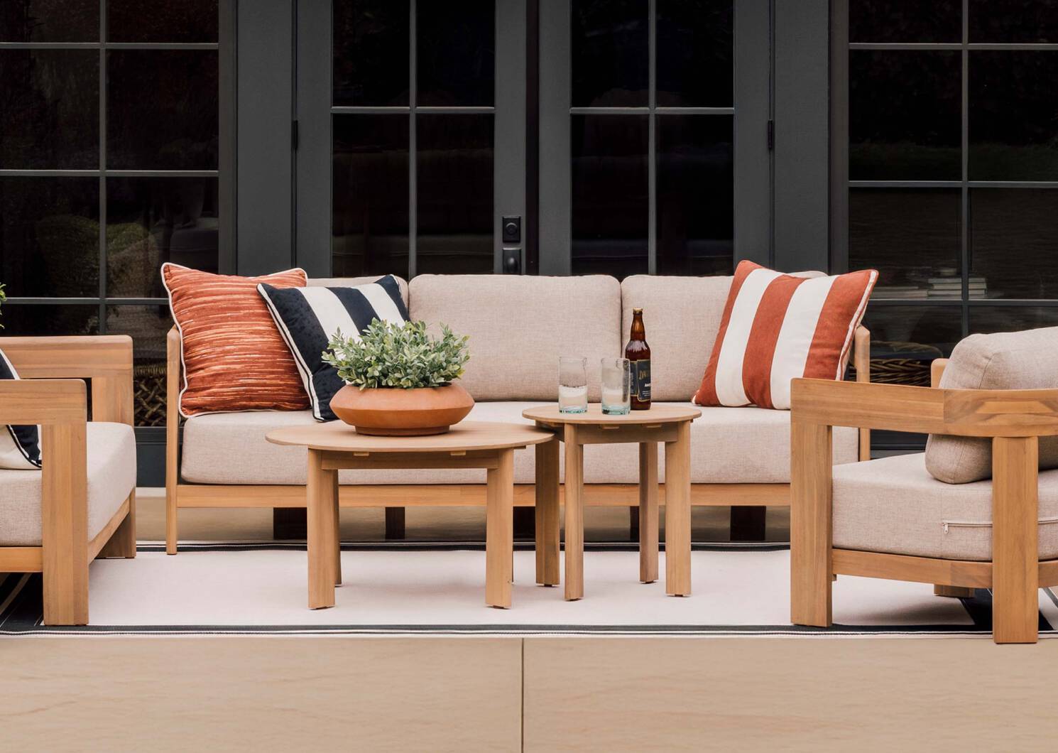 Myrtos Outdoor Pillow 21x21 Rust