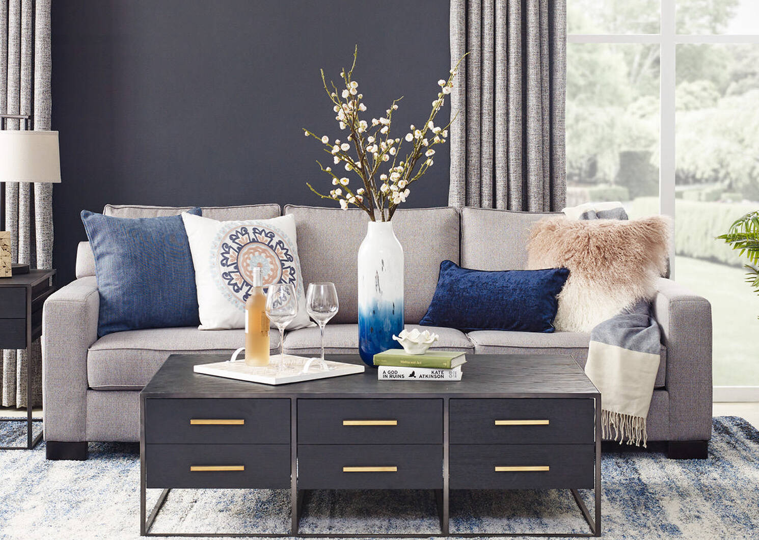 Levine Rug 63x90 Blue