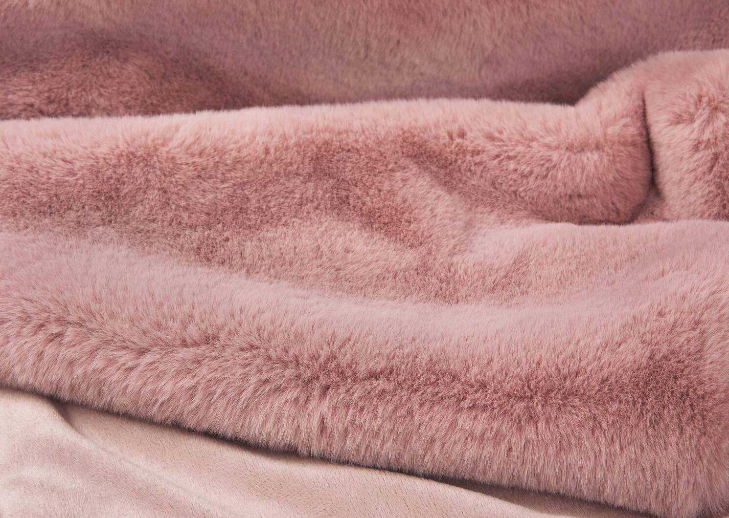 Flora Faux Fur Throw Ballet Pink