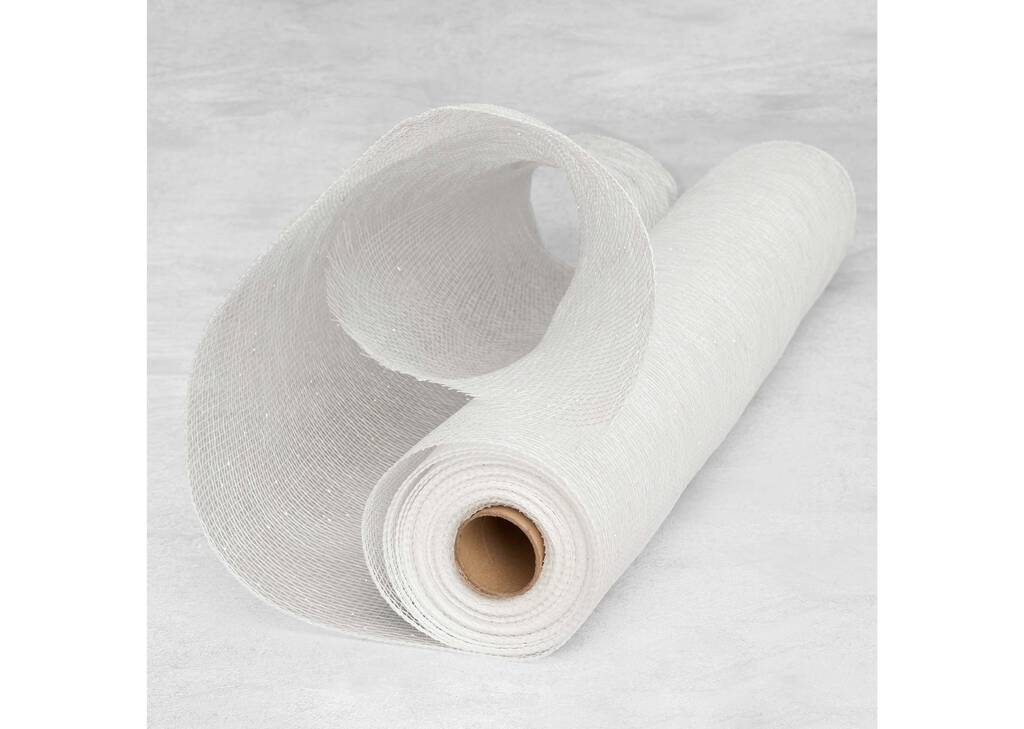 Tulle métallique Kringle blanc irisé