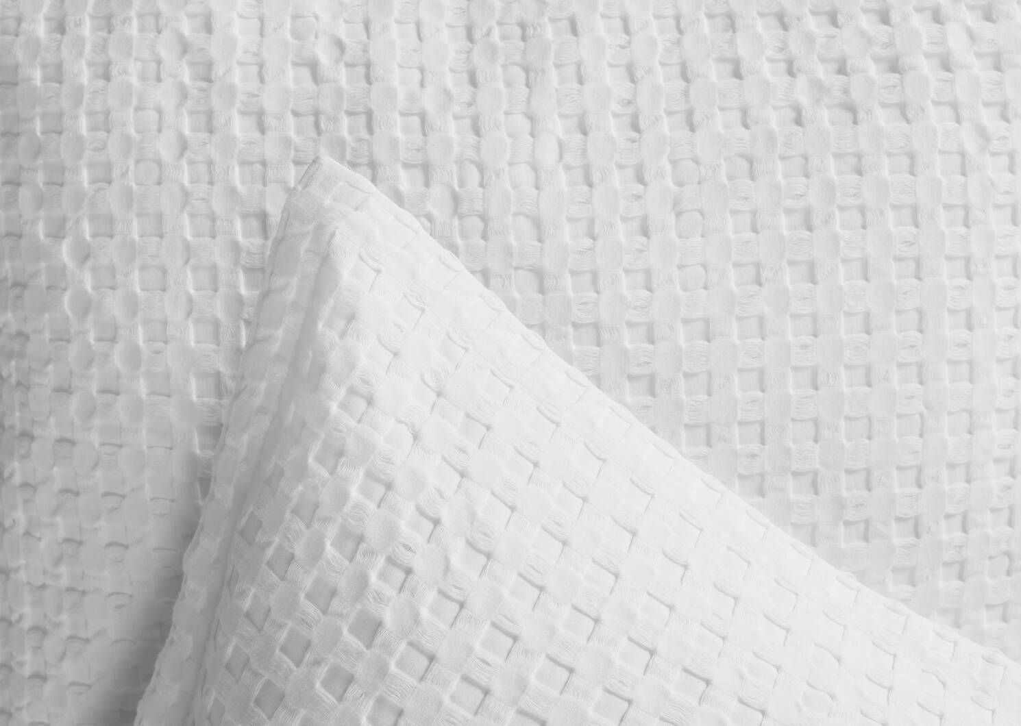 Rey Cotton Waffle Duvet Set Queen White