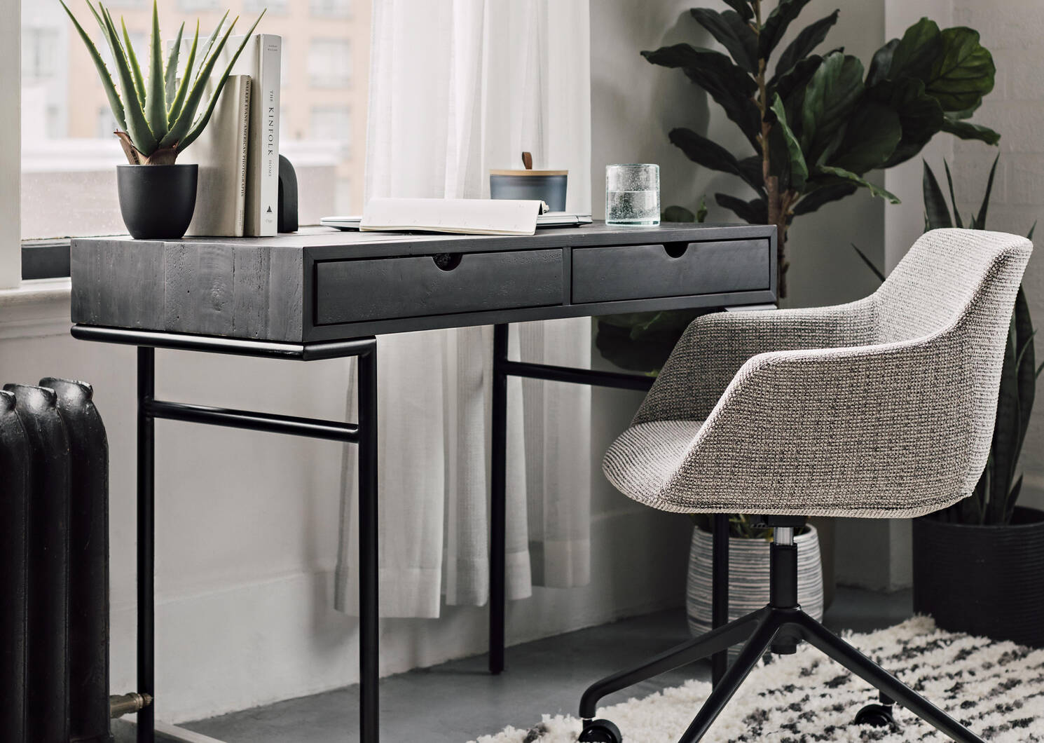 Jericho Compact Desk Malta Raven Malta Raven Urban Barn