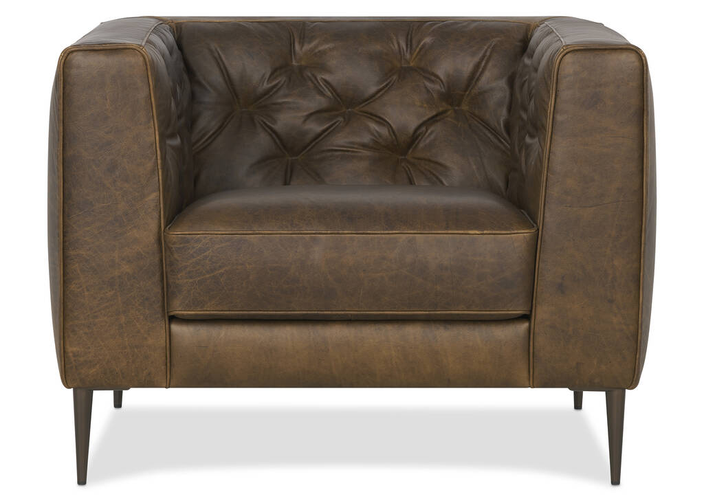 Fauteuil en cuir Marcello -Waco tabac