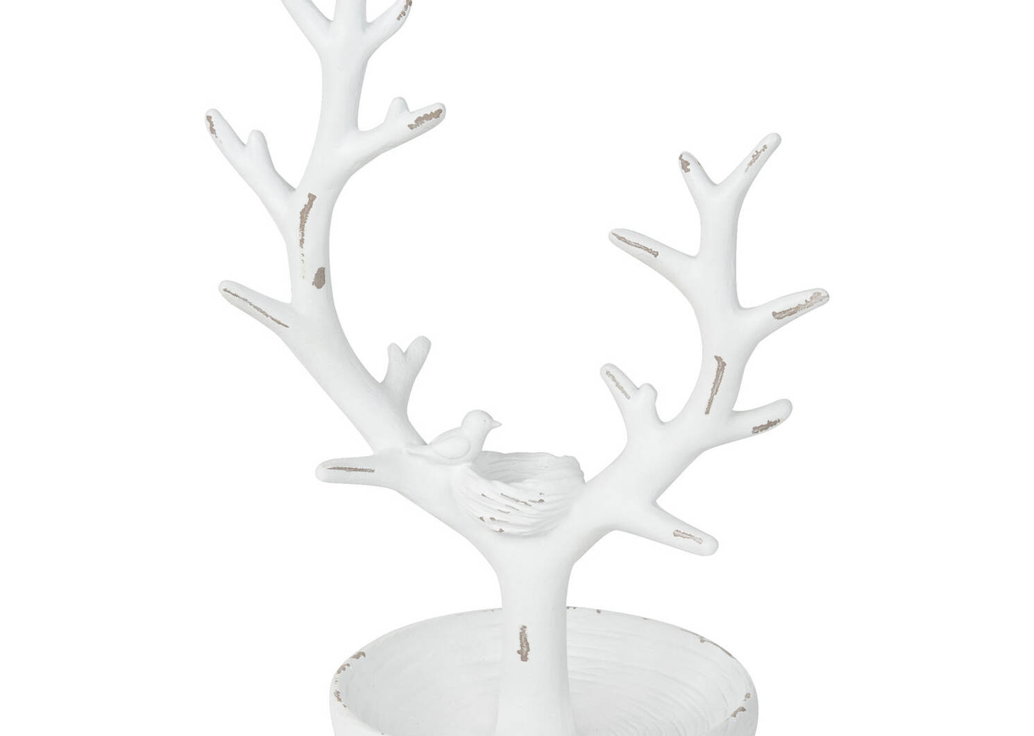 Bird Nest Jewelry Holder White