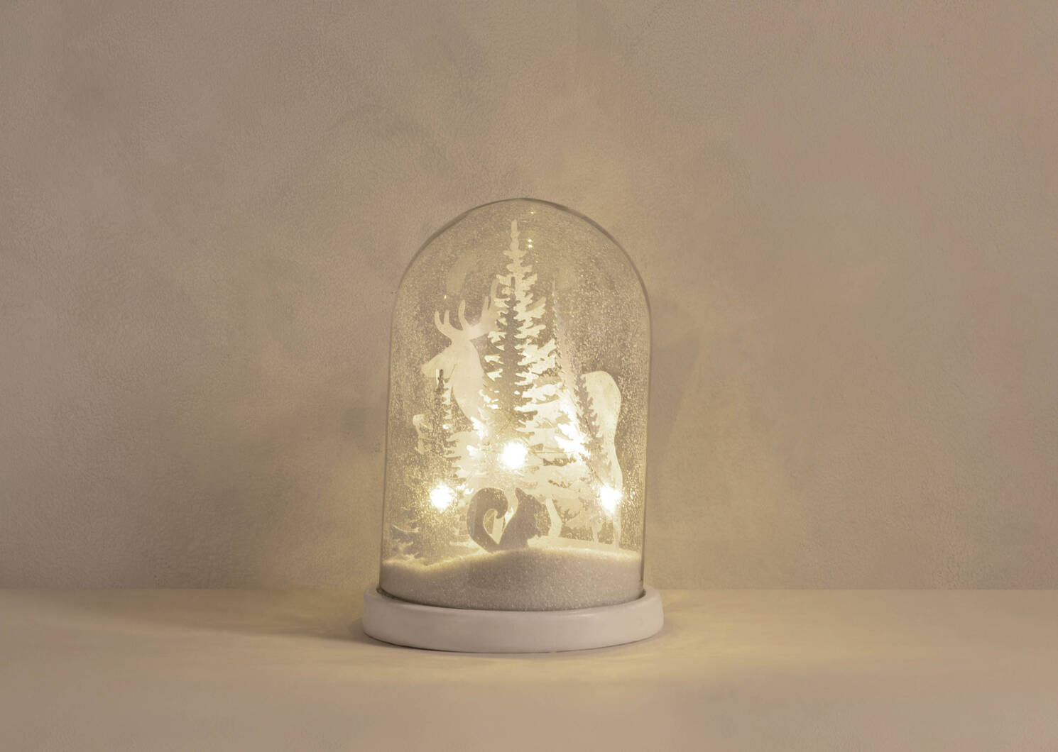 Winter Forest LED Cloche