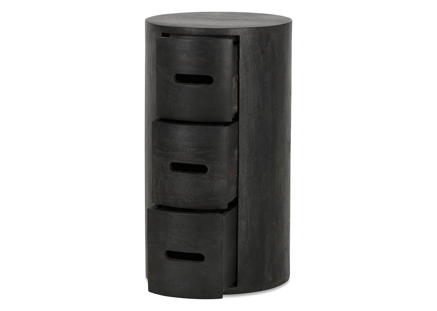 Drum 3 Drawer Pedestal -Mango Black