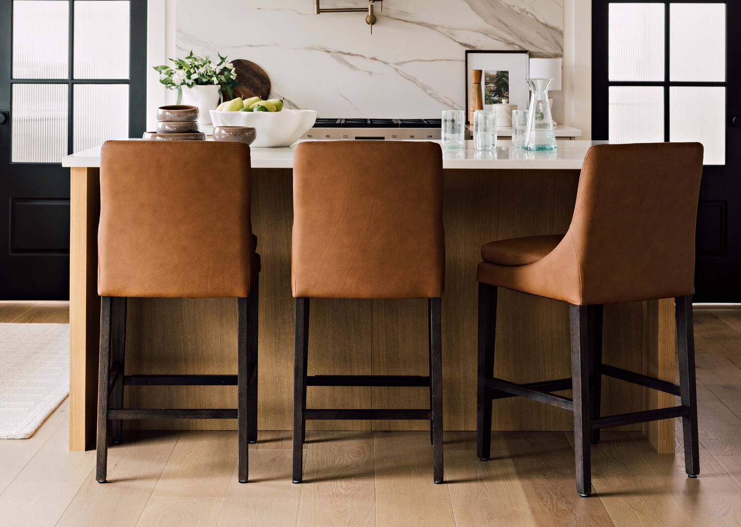 Maurizio Lthr Counter Stool -Torino Clay