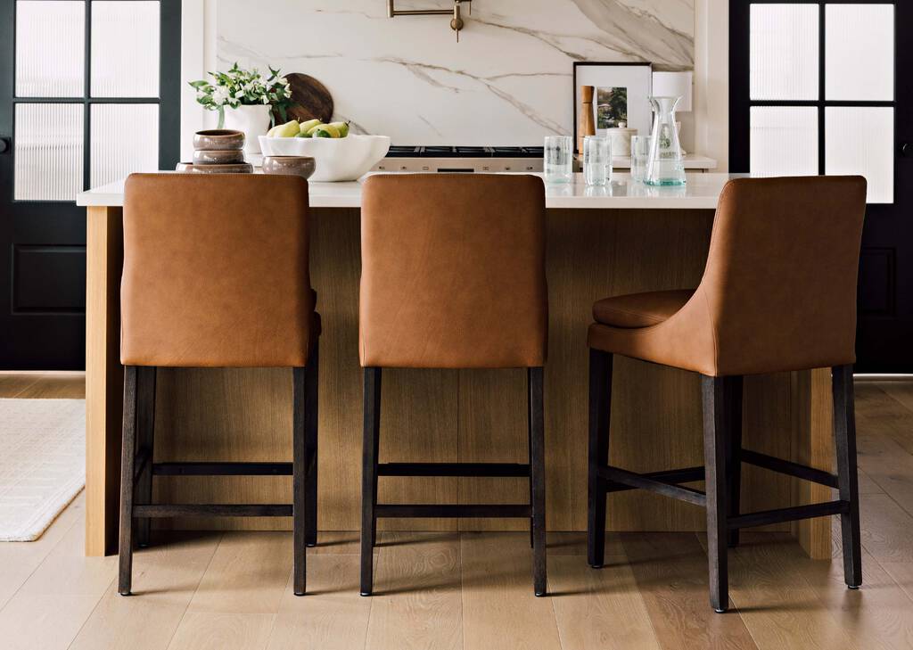 Maurizio Lthr Counter Stool -Torino Clay