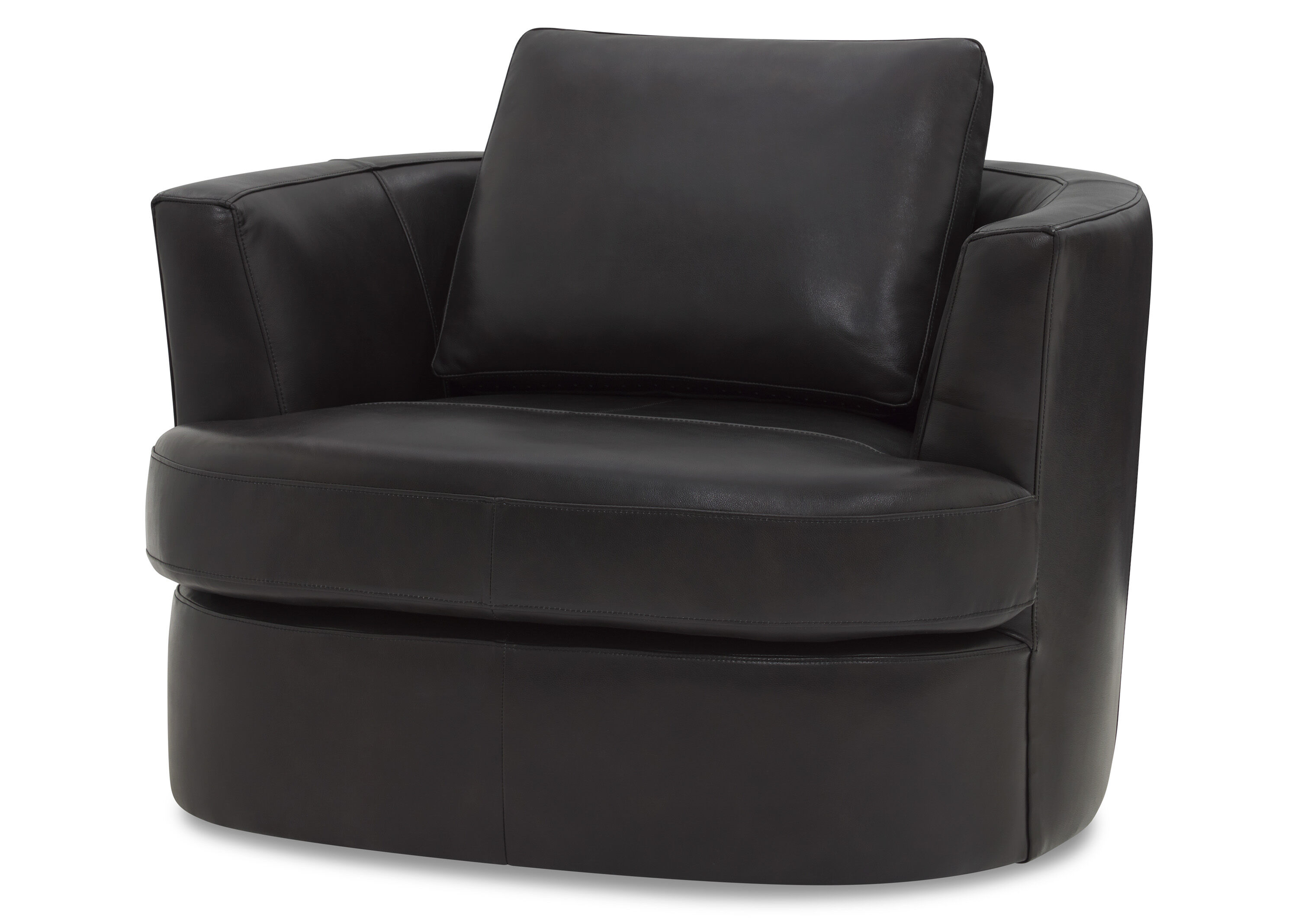 Beverly Leather Swivel Chair Andre Grey
