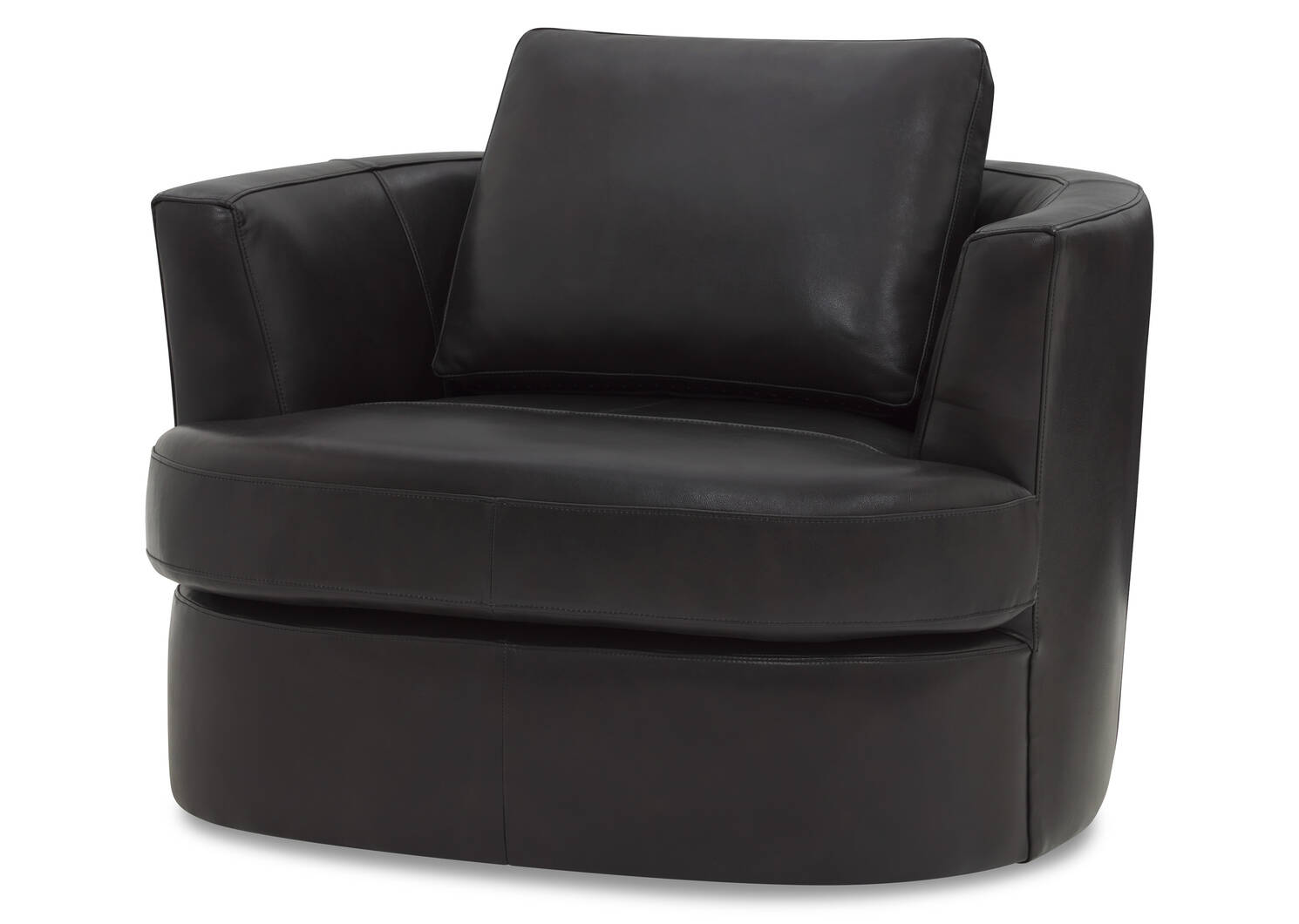 Beverly Leather Swivel Chair -Andre Grey