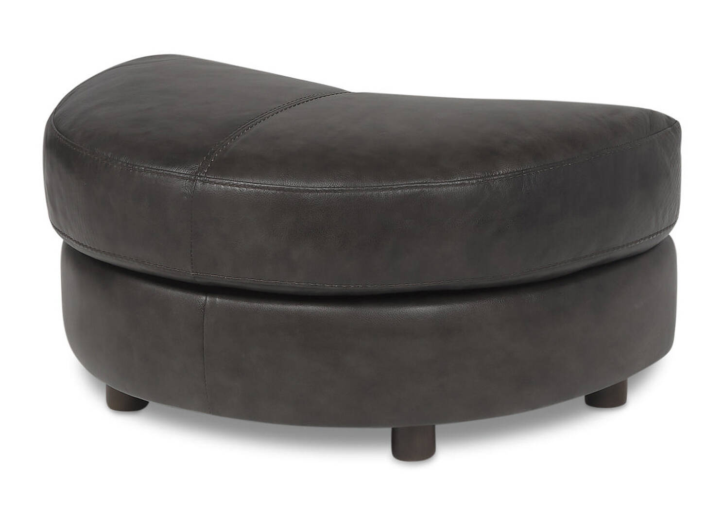 Andros Leather Chair w/ Ottoman -Grey