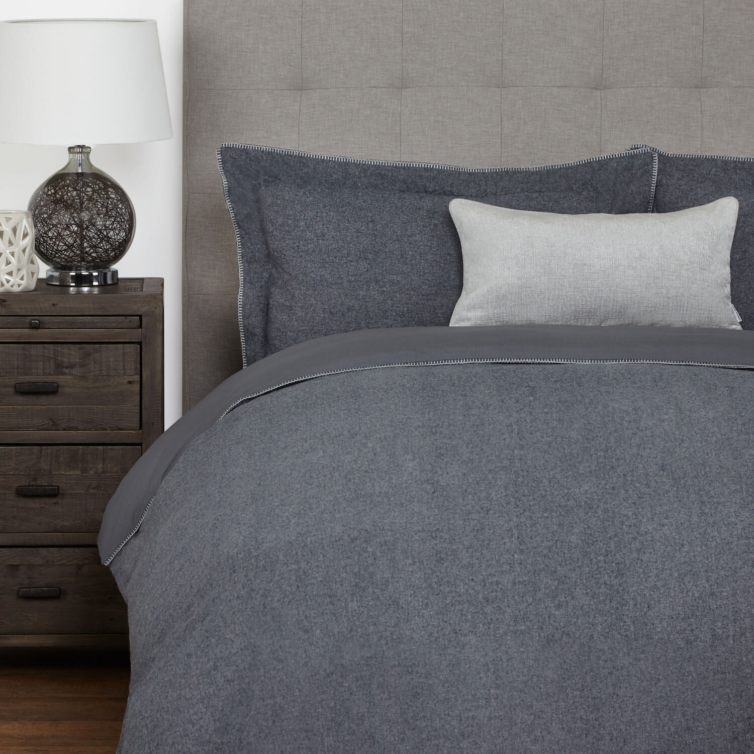 Palmas Duvet Set Queen Dark Grey Urban Barn