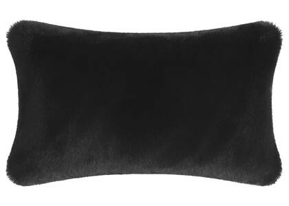 Cate Faux Fur Pillow 14x24 Black