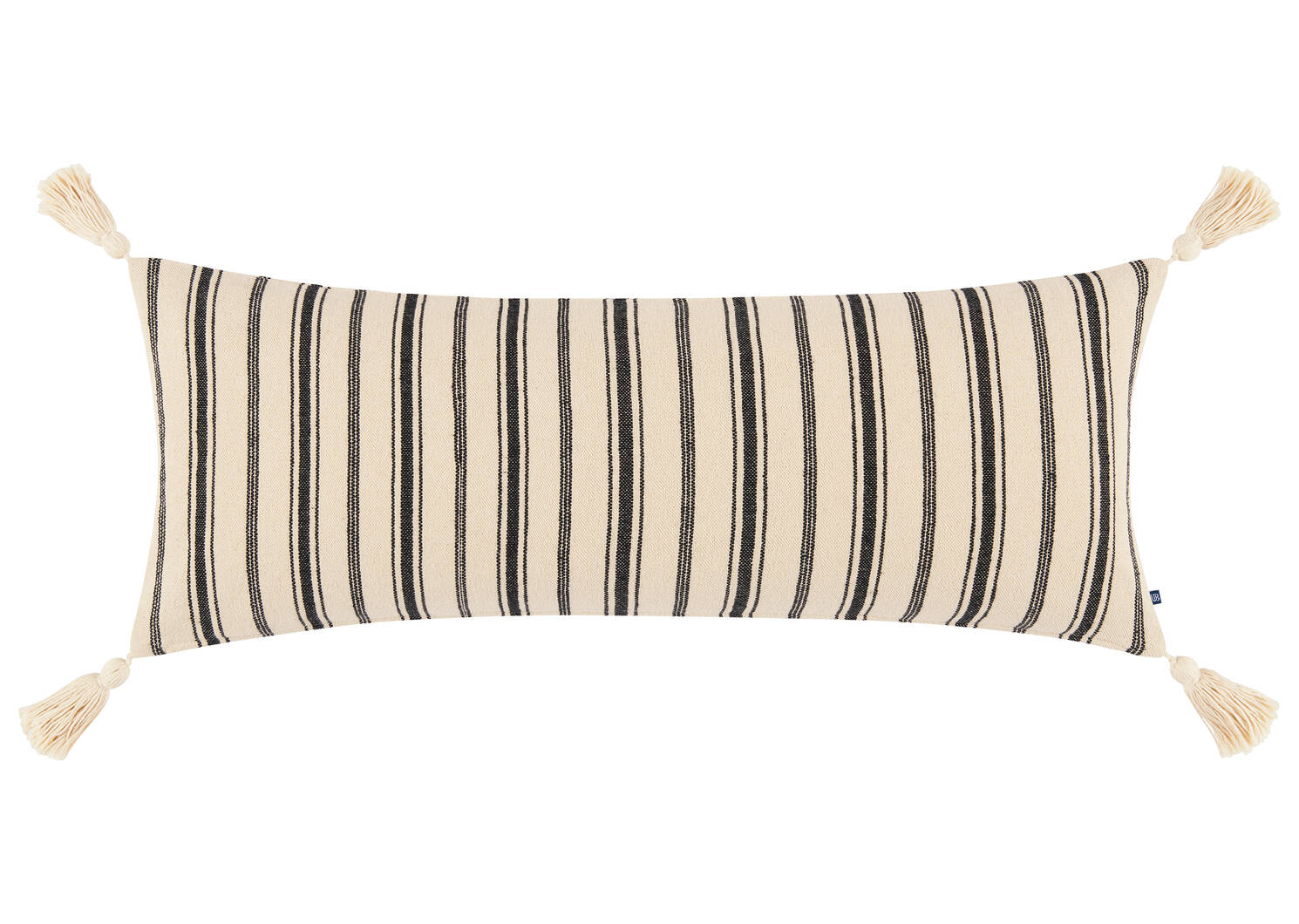 Hutton Striped Pillow 14x36 Ivory/Bla