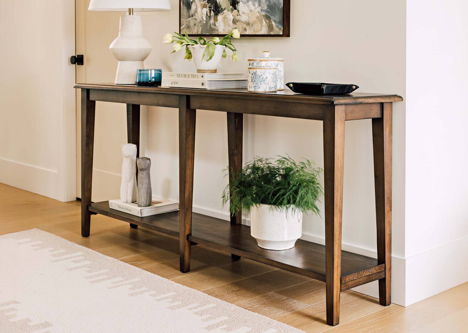 Cache-pot moyen mouchet&eacute; Fleur blanc