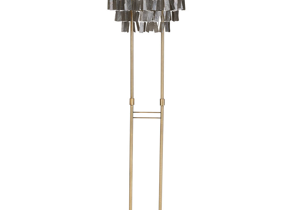 Amabel Capiz Floor Lamp Brass