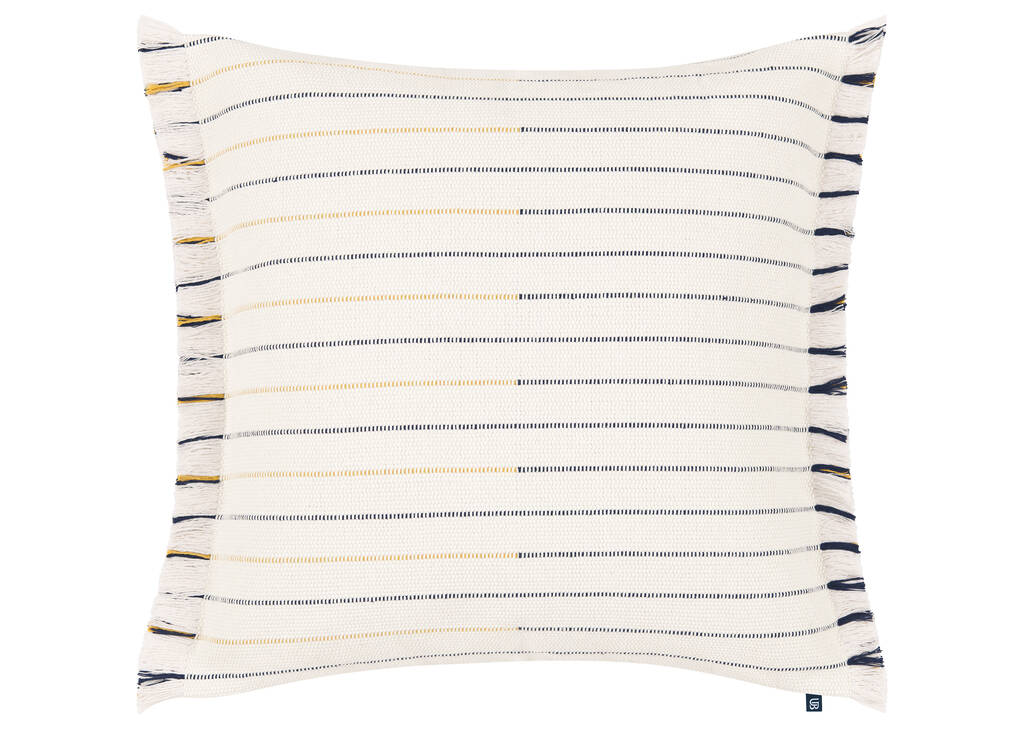 Bosa Striped Pillow 20x20 Iv/Navy/Amb