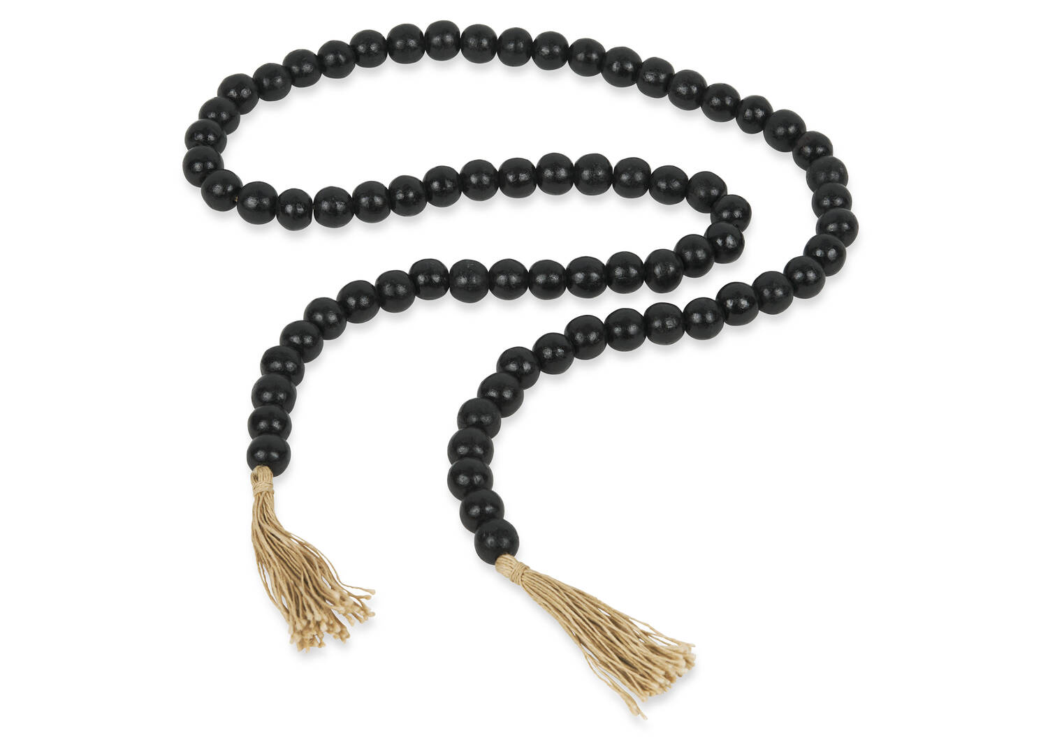 Chapelet de perles en bois Nyla noir