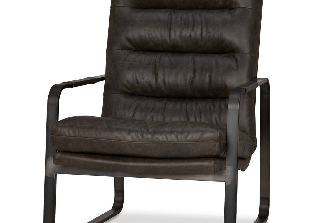 Fauteuil en cuir Donnelly -Hurst cacao