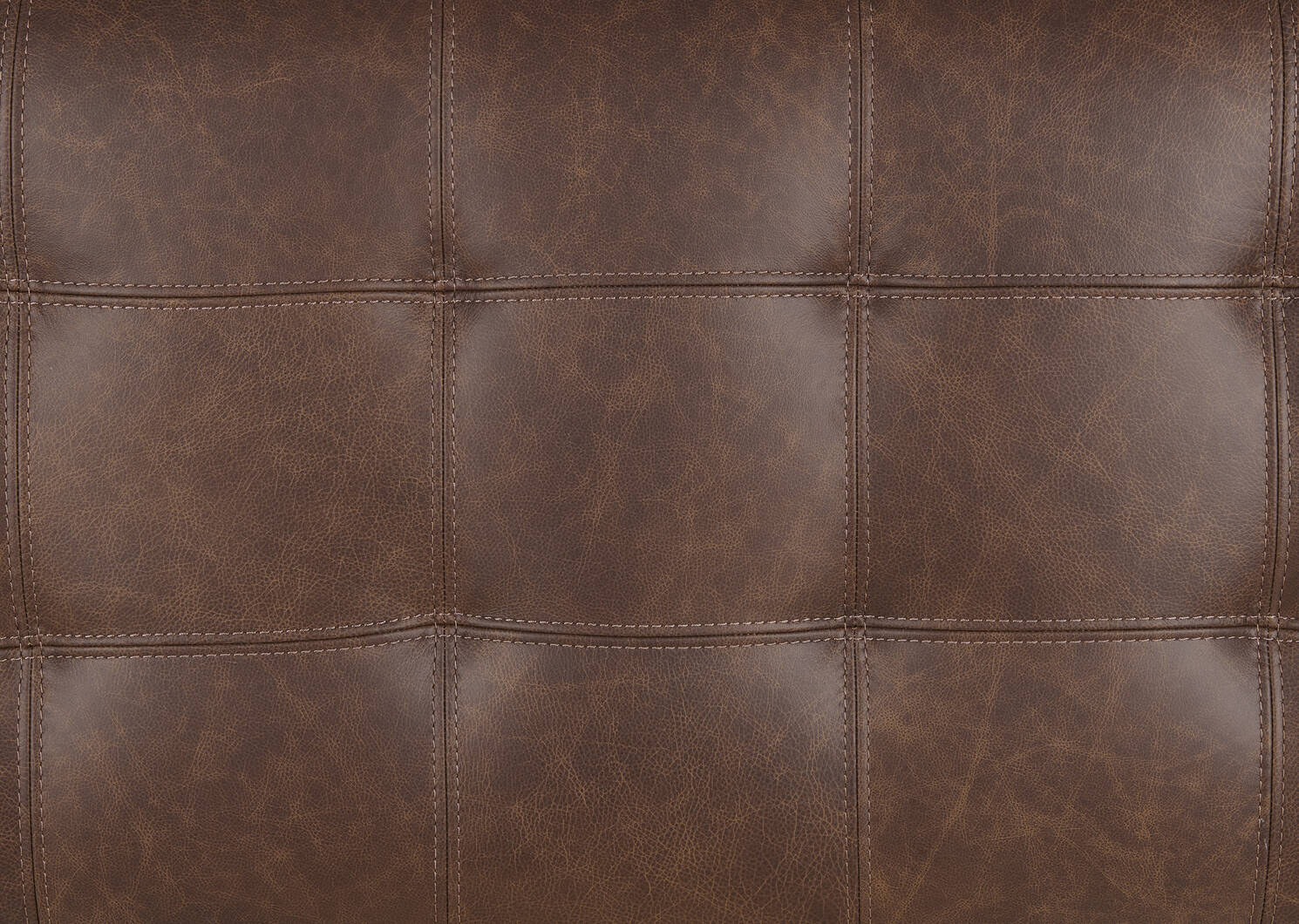 Carson Leather Ottoman -Wes Rum