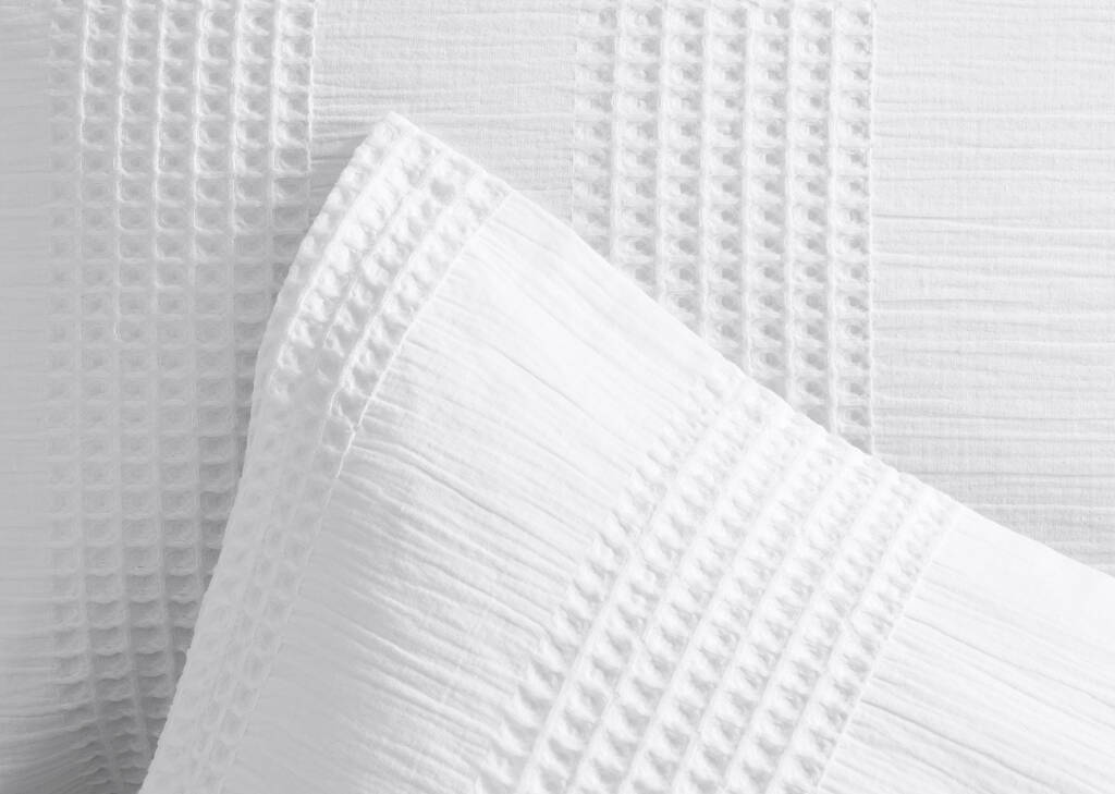 Sheena Cotton Waffle Duvet Set Queen Wht