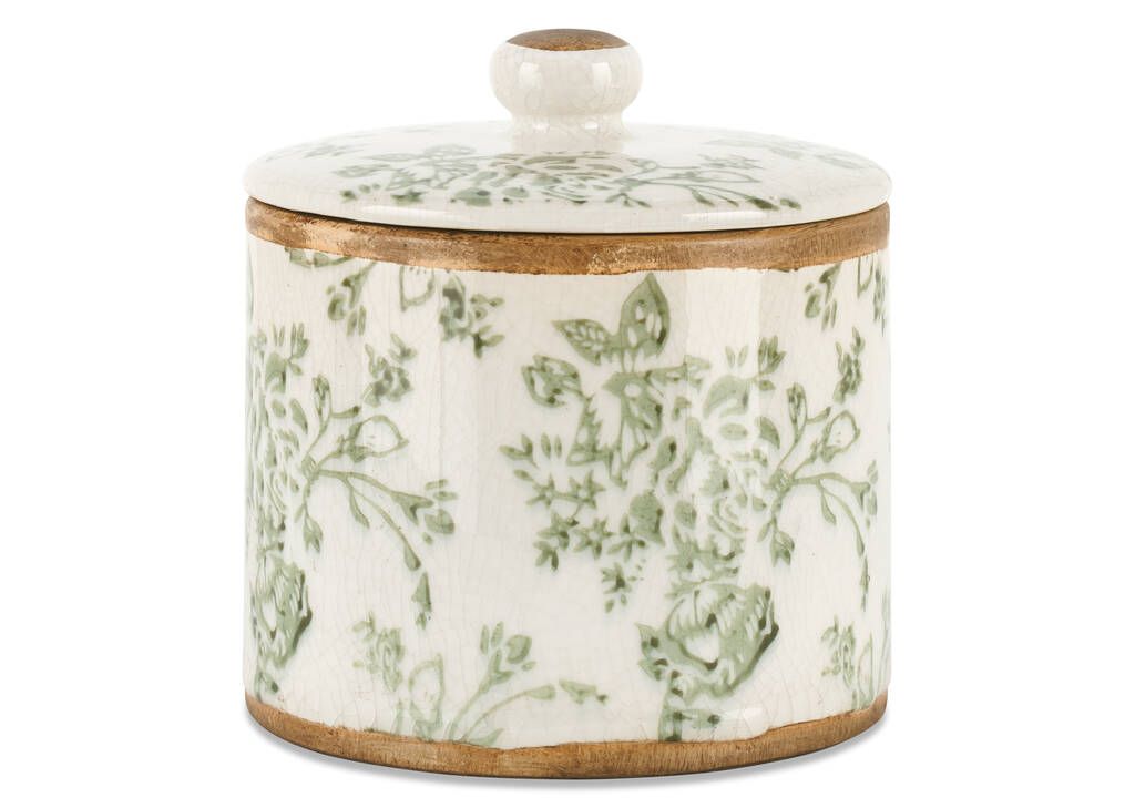 Chelsea Canister Small Ivory/Green