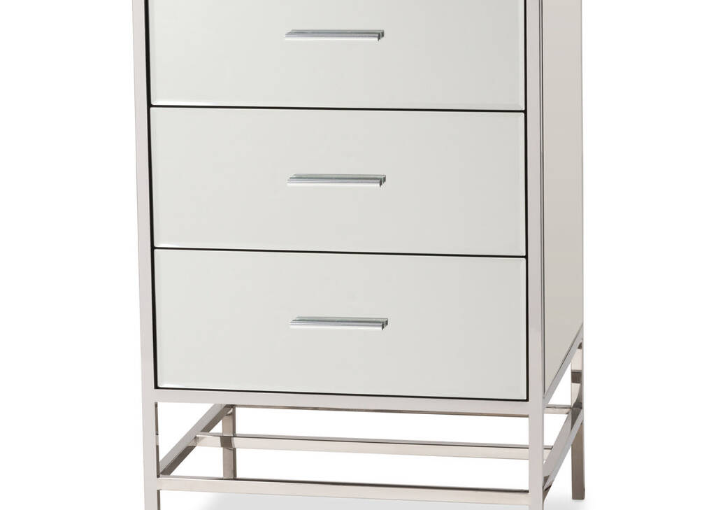 Marilyn 3 Drawer Nightstand -Mirror