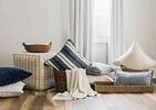 Belmont Chevron Pillow 20x20 Ivory/Ta