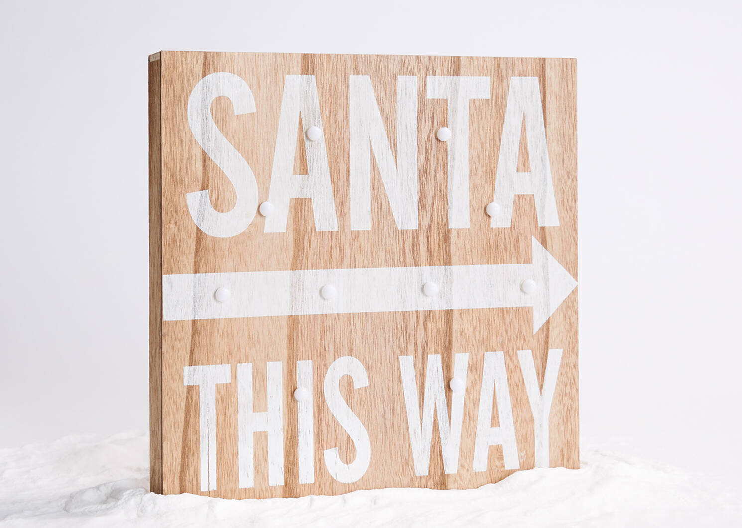 Bloc écriteau DEL Santa This Way