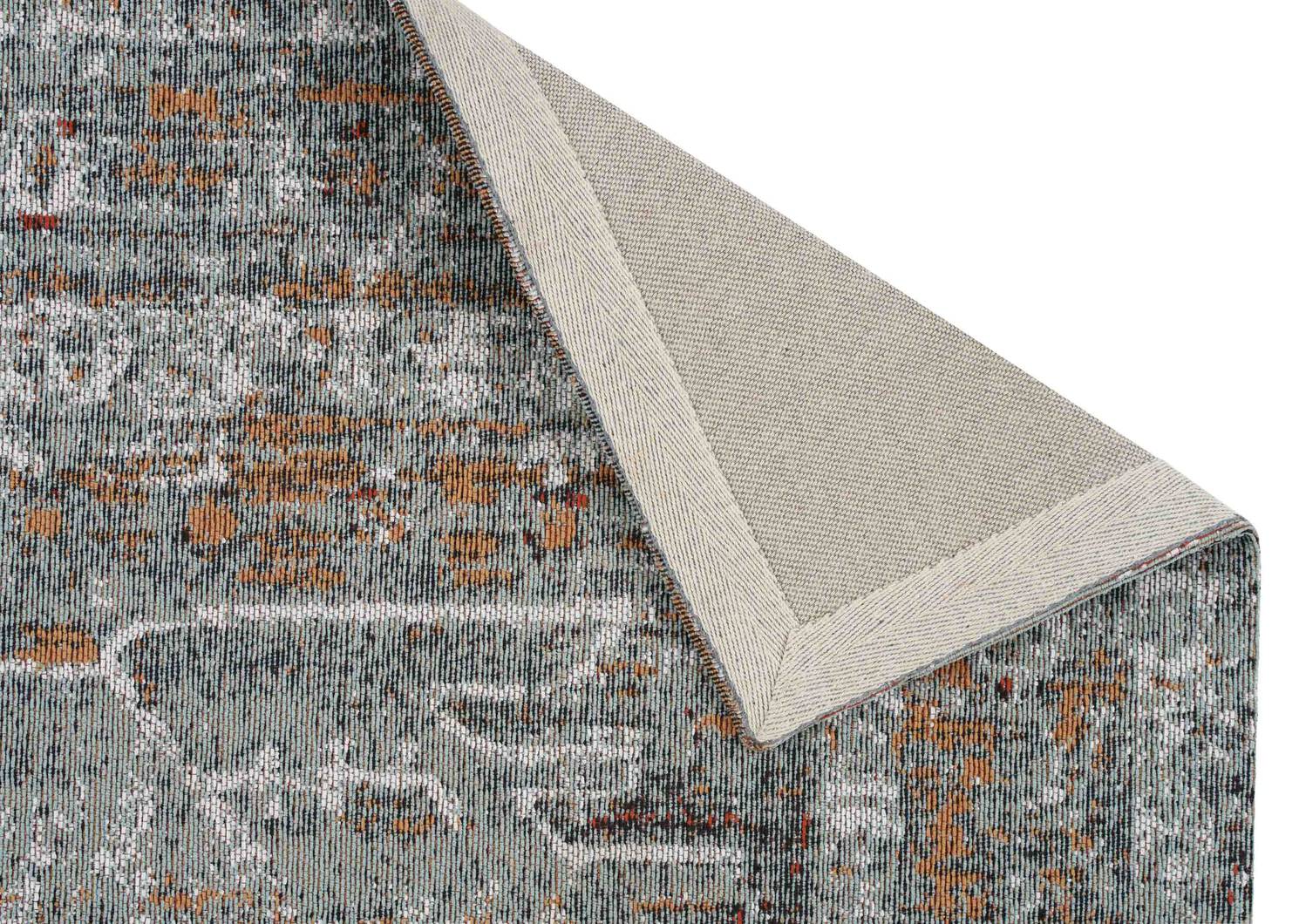 Curio Rug - Blue/Rust