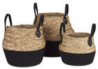Grand panier Racquel naturel/noir