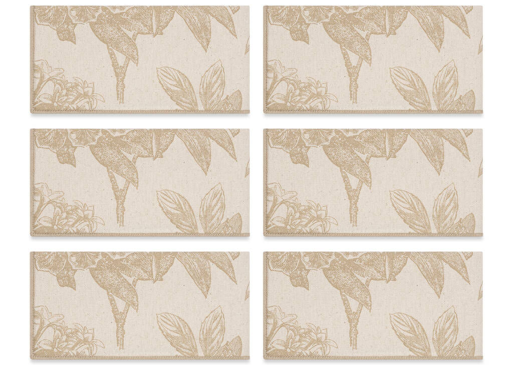 Hydrangea Napkin Set of 6 Natural/Sand