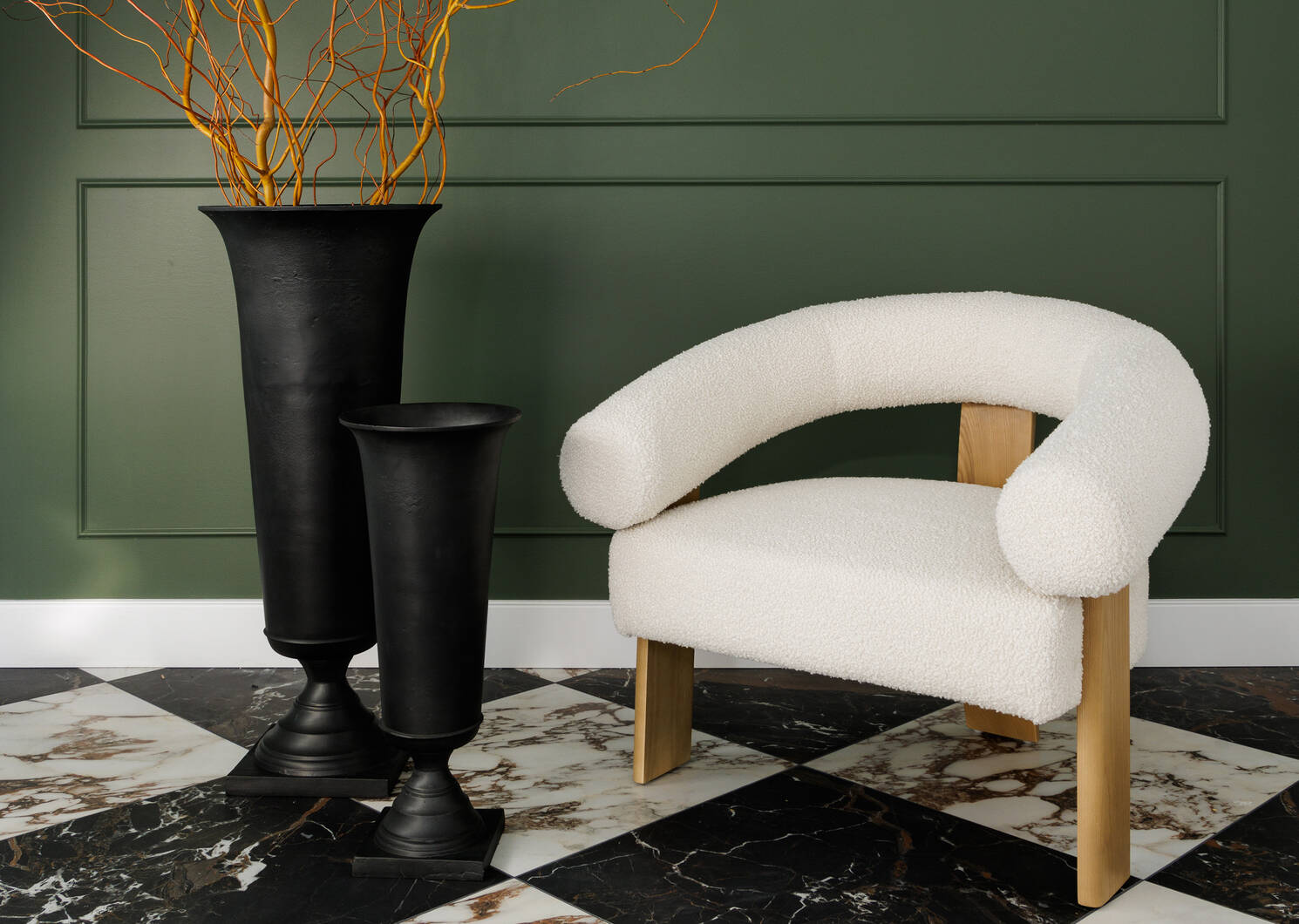 Fauteuil Aly Velji -naturel/ivoire