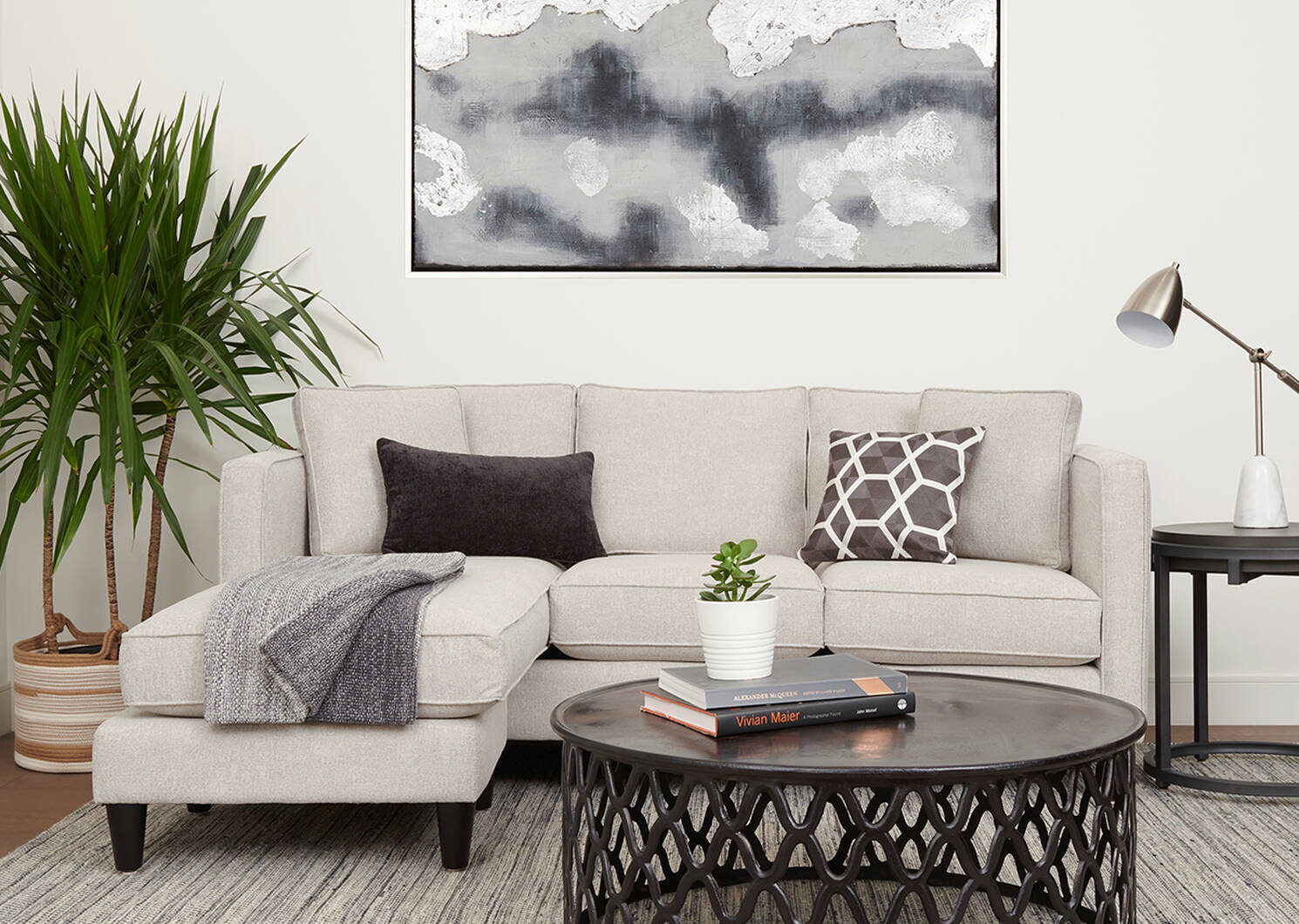 Lure Sofa Chaise -Aiden Platinum