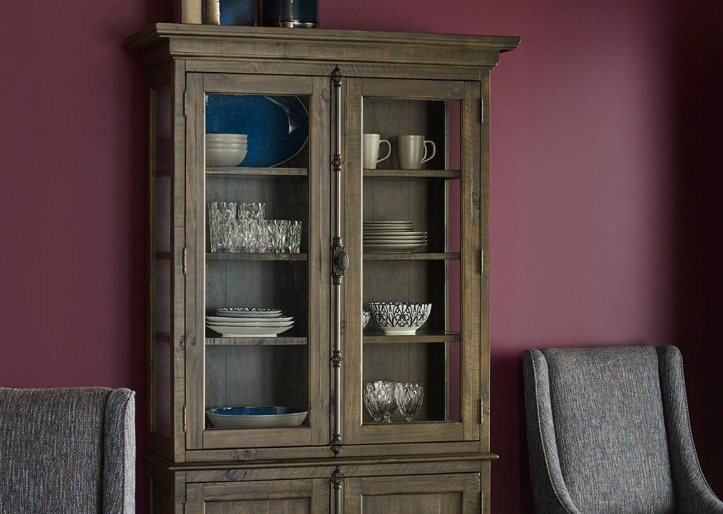 Cabinet Churchill port. vitrées -caroube