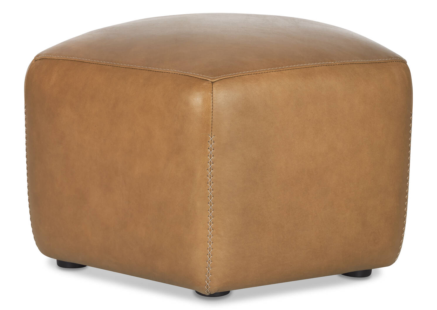 Myers Leather Ottoman -Adler Tan