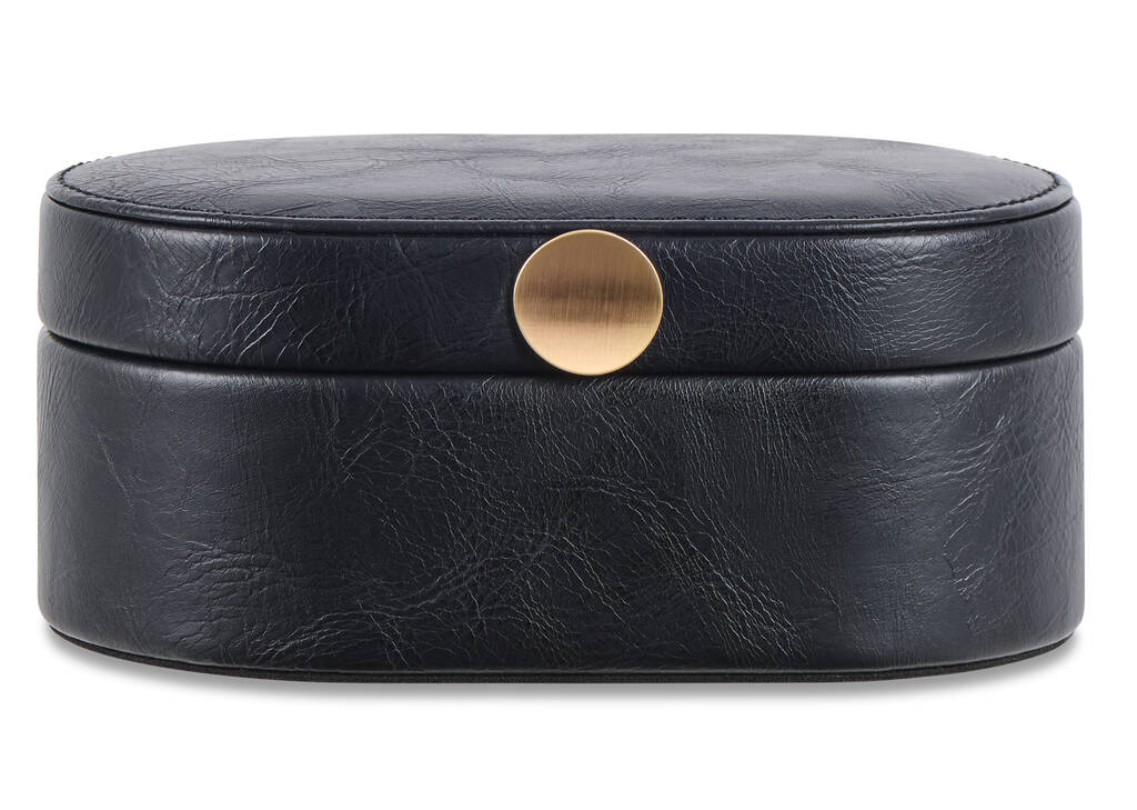 Tessa Storage Box Oval Small Black