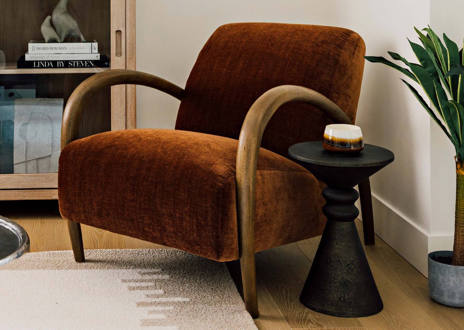 Bougie en pot Gaia brune/ivoire