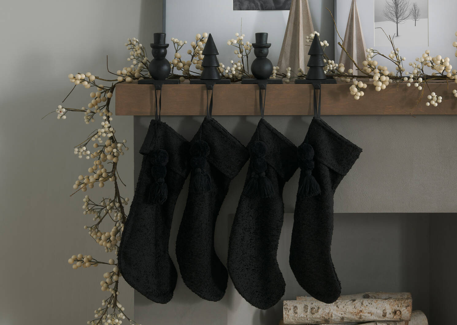 Hollis Boucle Stocking Black