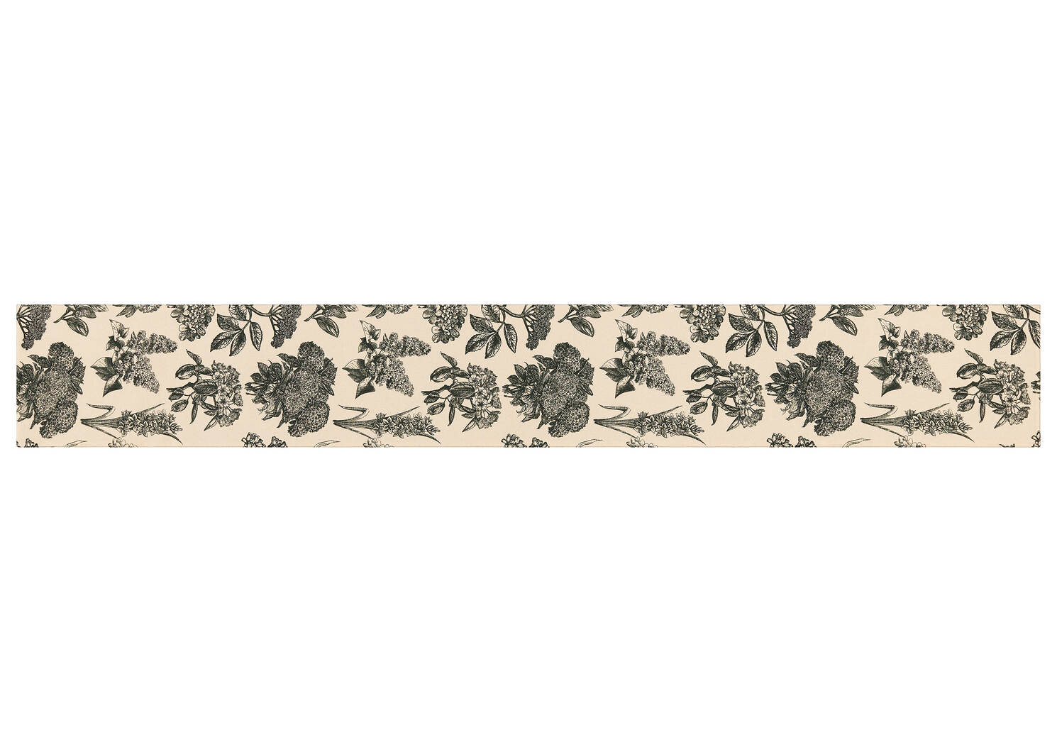 Hydrangea Table Runner Natural/Black